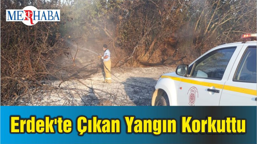 Erdek'te Çıkan Yangın Korkuttu