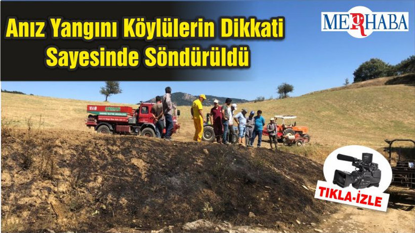 Anız Yangını Köylülerin Dikkati Sayesinde Söndürüldü