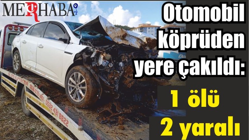 Kontrolden çıkan otomobil köprüden yere çakıldı: 1 ölü, 2 yaralı