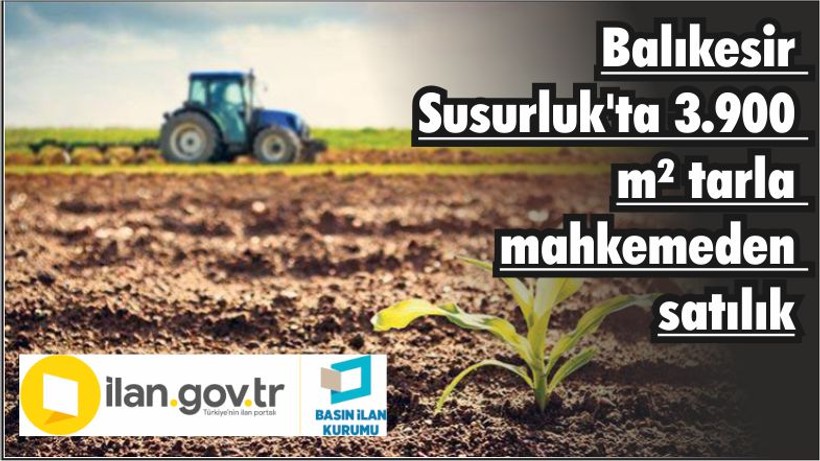 Balıkesir Susurluk'ta 3.900 m² tarla mahkemeden satılık