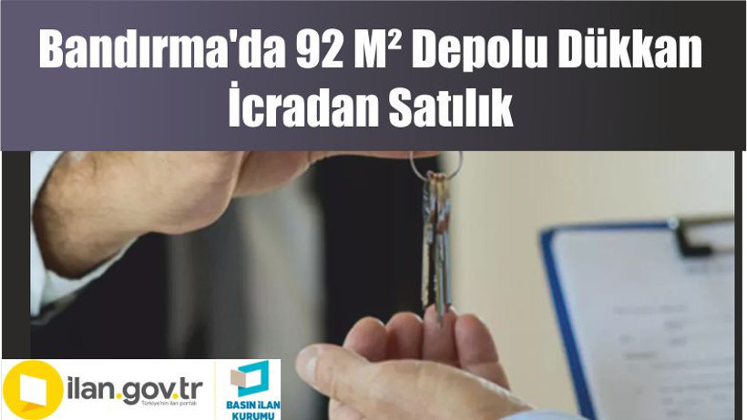 Bandırma'da 92 M² Depolu Dükkan İcradan Satılık