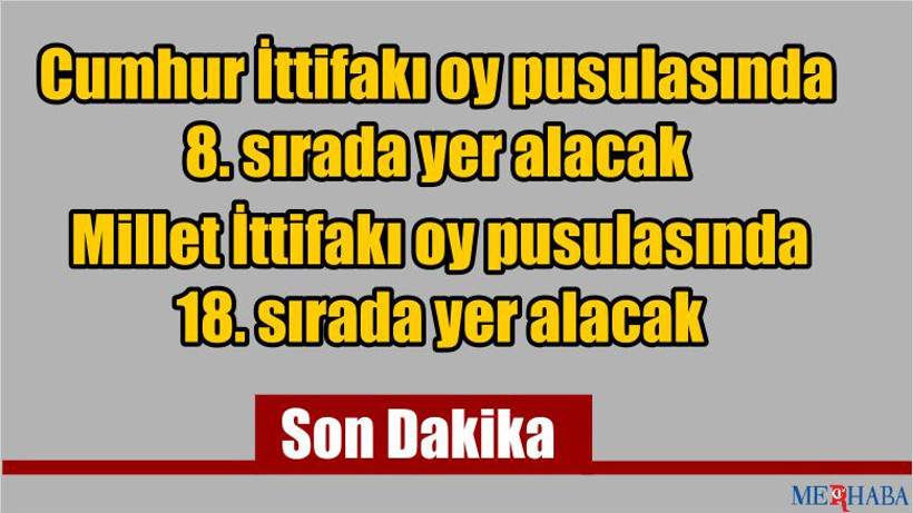 Oy Pusulasındaki Yerler Bugün Belli Oluyor