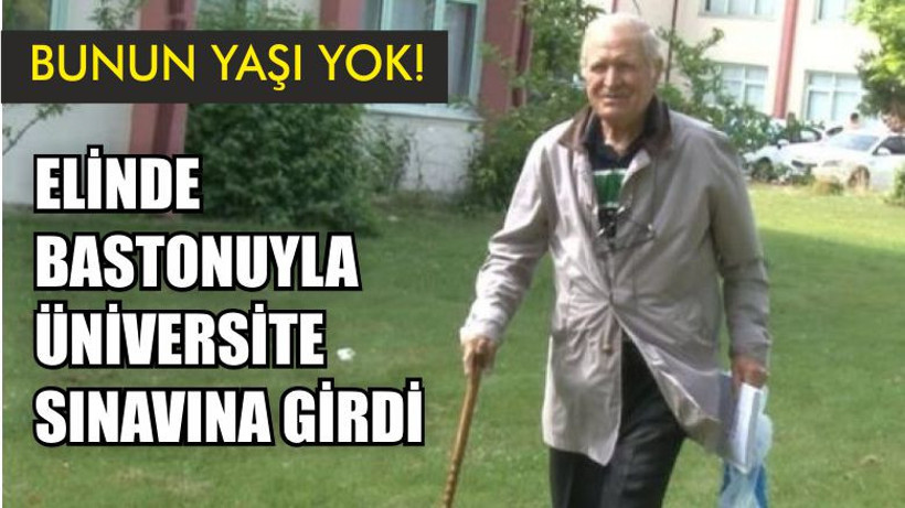 Elinde bastonuyla üniversite sınavına girdi