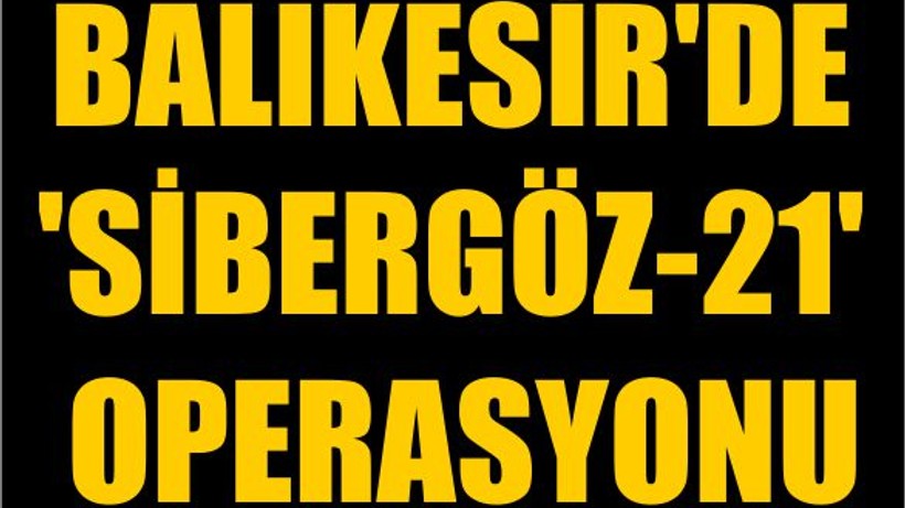 Balıkesir'de 'Sibergöz-21' Operasyonu