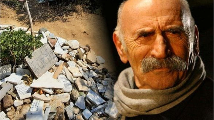 Edremit'te Tuncel Kurtiz’in Mezarı Taşlarla Kaplandı