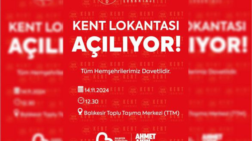 Balıkesir Kent Lokantası Açılıyor