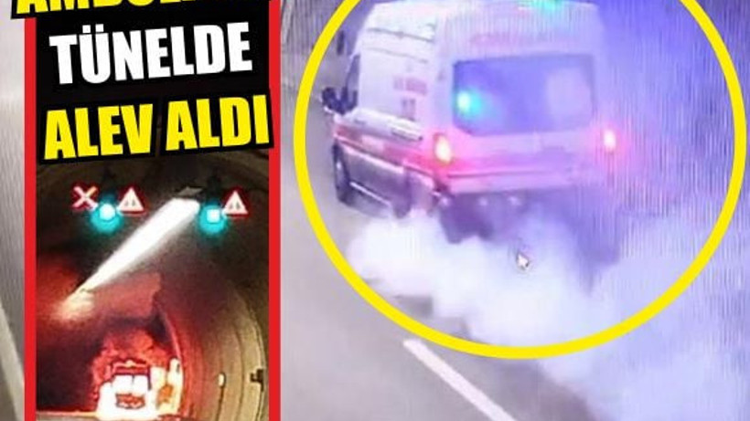 Seyir Halindeki Ambulans Tünelde Alev Aldı