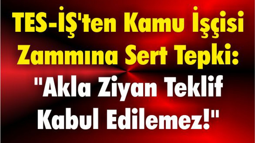 TES-İŞ'ten Kamu İşçisi Zammına Sert Tepki