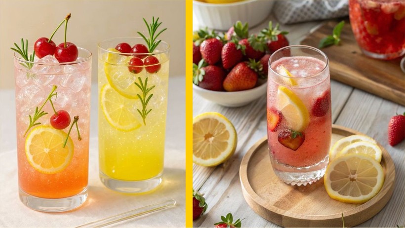 Ev Yapımı 3 Çeşit Limonata : Klasik, Naneli, Çilekli
