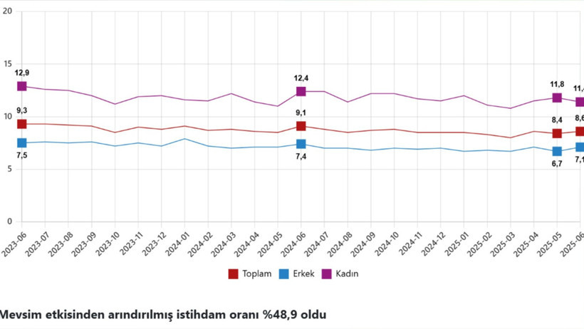 Haziran’da 2025 İşsizlik Oranı %8,6’ya Yükseldi 
