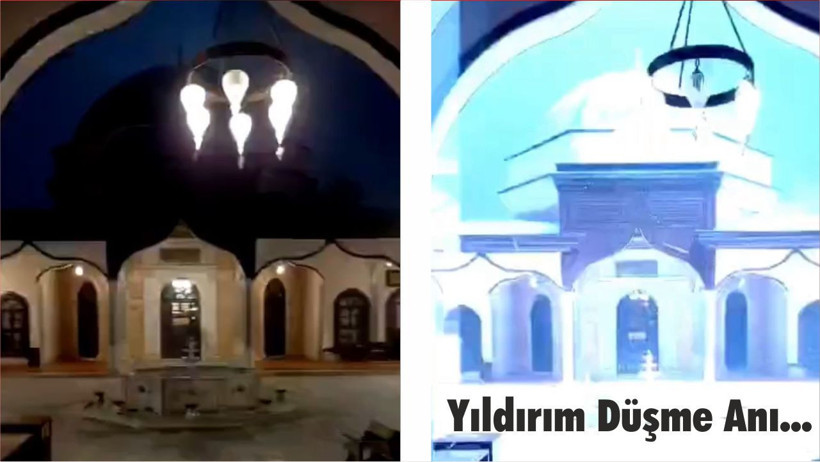 Kubbeye Düşen Yıldırım Saniye Saniye Kamerada