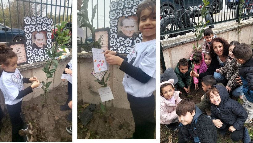 Balıkesir'de Çocuklar Atatürk İçin Fidan Dikti: Yeşil Vatan Yeşil Dünya Projesi