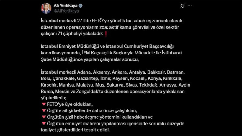 Balıkesir Dahil 27 İlde İstanbul Merkezli FETÖ Operasyonu: 71 Şüpheli Gözaltına Alındı