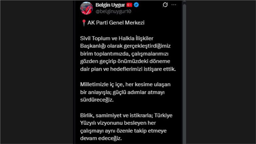 Belgin Uygur: “Türkiye Yüzyılı vizyonunu birlik, samimiyet ve istikrarla güçlendireceğiz”