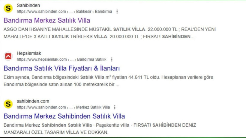 Bandırma’da “Denize Sıfır Villa 2,5 Milyon TL’ye!” İddiası