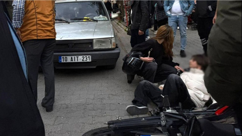 Balıkesir'de Motosikletli Gencin Korku Dolu Anları