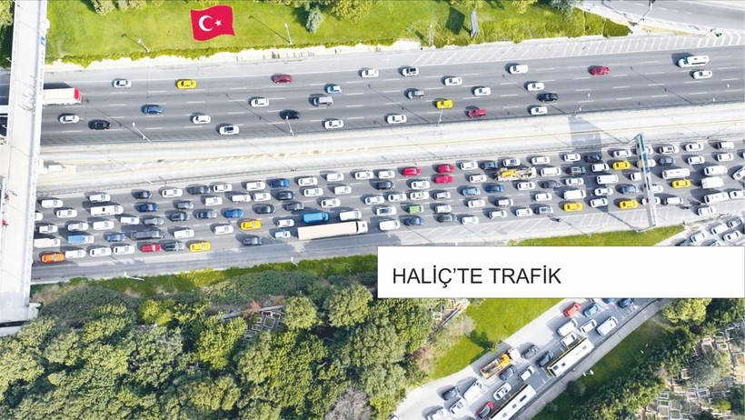 D 100 Karayolu Haliç Köprüsü yapılan çalışma nedeni ile yoğun