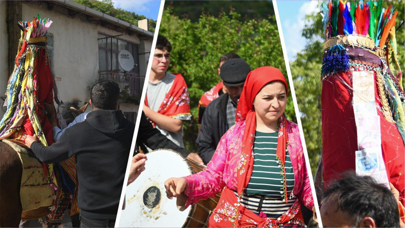 İlginç Görüntüler Balıkesir’den: At Sırtında Getirdiler: Bakın Geline Neler Yaptılar! - Resim: 3