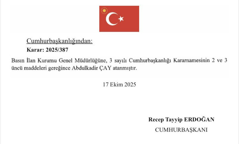 Basın İlan Kurumu Genel Müdürü Abdülkadir Çay Oldu - 1. resim