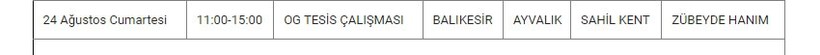 Ayvalık ve Mahallelerinde Elektrik Kesintisi Ayvalık ve Mahallelerinde Elektrik Kesintisi