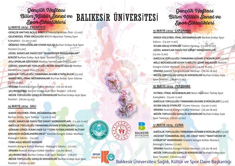 BAÜN Gençlik Haftası Bilim, Kültür, Sanat ve Spor Etkinlikleri Başlıyor