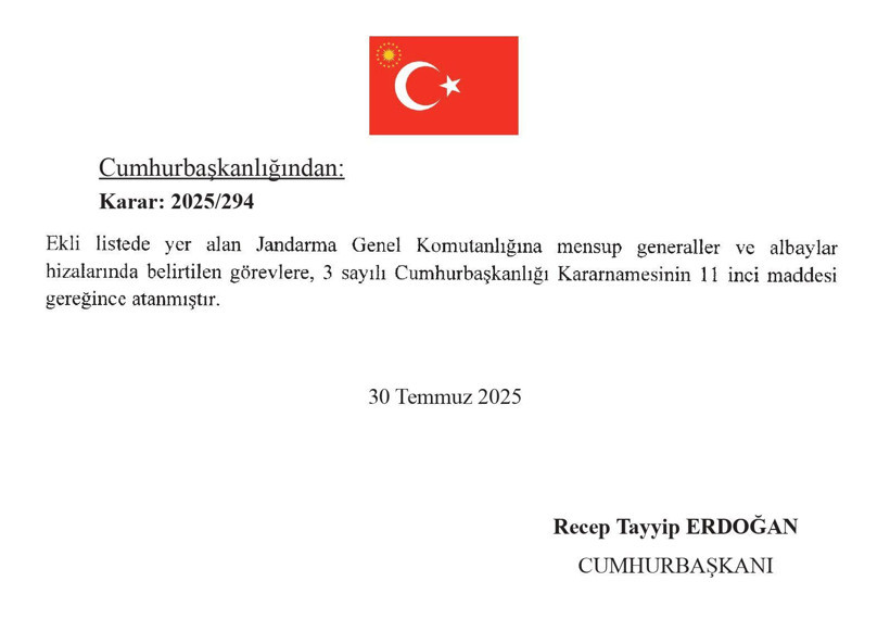 2025 Jandarma ve Sahil Güvenlik Terfi-Atama Kararnamesi Erdoğan İmzalı Resmi Gazete - Resim: 3