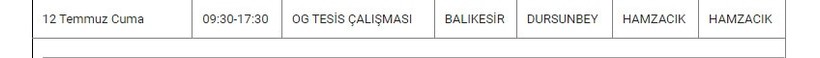 Dursunbey ve Mahallelerinde Elektrik Kesintisi Dursunbey ve Mahallelerinde Elektrik Kesintisi