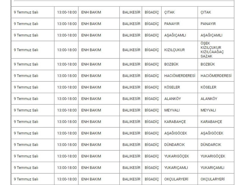 Bigadiç ve Kırsalında Elektrik Kesintisi Bigadiç ve Kırsalında Elektrik Kesintisi