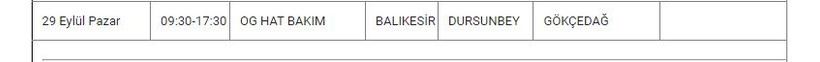 Dursunbey ve Mahallelerinde Elektrik Kesintisi Dursunbey ve Mahallelerinde Elektrik Kesintisi