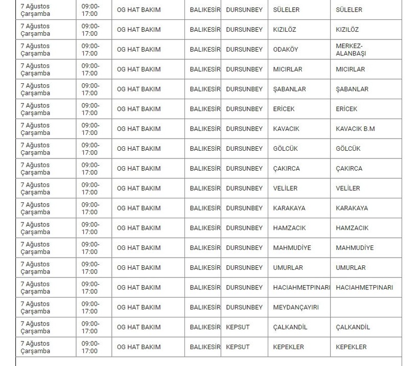 Dursunbey Elektrik Kesintisi Dursunbey Elektrik Kesintisi