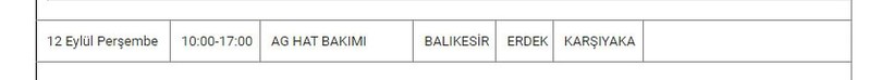 Erdek ve Mahallelerinde Elektrik Kesintisi Erdek ve Mahallelerinde Elektrik Kesintisi