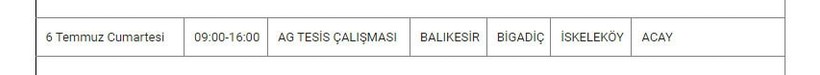 Bigadiç kırsal mahallelerinde kesinti Bigadiç kırsal mahallelerinde kesinti