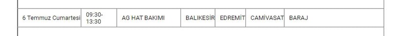 Edremit kırsal mahallelerinde kesinti