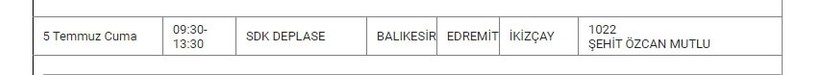 Edremit'te Elektrik Kesintisi Olacak Edremit'te Elektrik Kesintisi Olacak