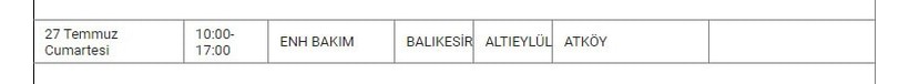 Altıeylül ve Mahallelerinde Elektrik Kesintisi Altıeylül ve Mahallelerinde Elektrik Kesintisi