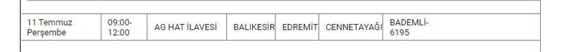 Edremit ve Mahallelerinde Elektrik Kesintisi Edremit ve Mahallelerinde Elektrik Kesintisi