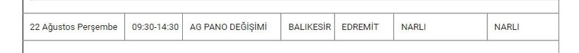Edremit ve Mahallelerinde Elektrik Kesintisi Edremit ve Mahallelerinde Elektrik Kesintisi