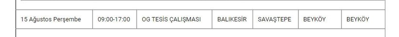 Savaştepe ve Mahallelerinde Elektrik Kesintisi Savaştepe ve Mahallelerinde Elektrik Kesintisi