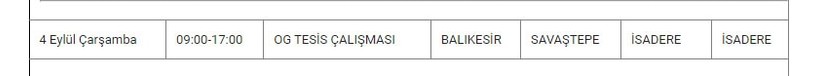 Savaştepe ve Mahallelerinde Elektrik Kesintisi Savaştepe ve Mahallelerinde Elektrik Kesintisi