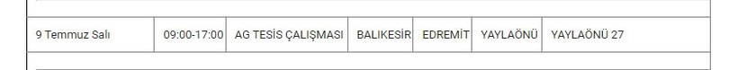 Edremit ve Kırsalında Elektrik Kesintisi Edremit ve Kırsalında Elektrik Kesintisi