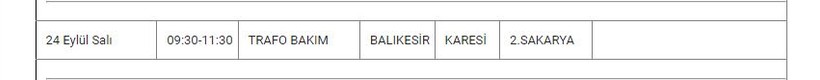Karesi ve Mahallelerinde Elektrik Kesintisi Karesi ve Mahallelerinde Elektrik Kesintisi