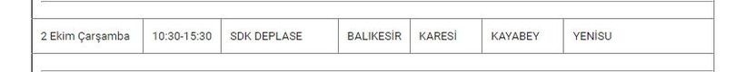 Karesi ve Mahallelerinde Elektrik Kesintisi Karesi ve Mahallelerinde Elektrik Kesintisi