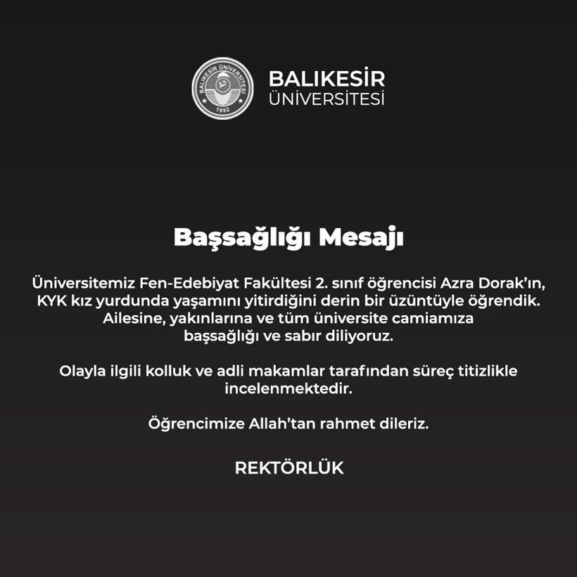 KYK’da Hayatını Kaybeden Öğrencinin Kimliği Belli Oldu