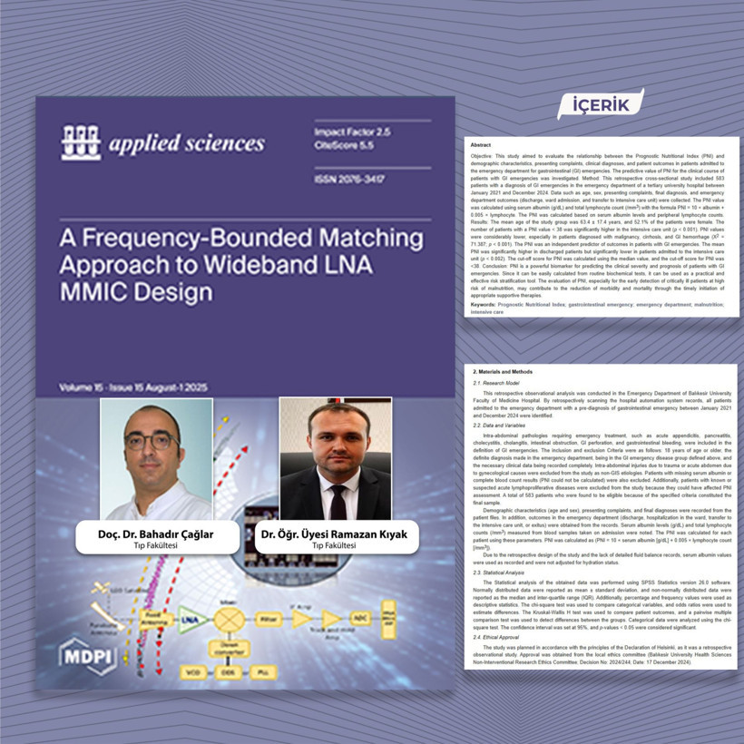 BAÜN’den, Acil Servislerde Yeni Yol Gösterici PNI ile Riskleri Önceden Belirleyen Çalışma