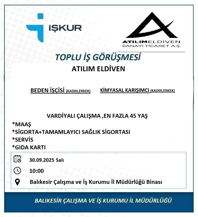Balıkesir’de İş Fırsatları Büyüyor: Hangi Sektörler Eleman Arıyor?