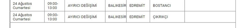 Edremit ve Mahallelerinde Elektrik Kesintisi Edremit ve Mahallelerinde Elektrik Kesintisi