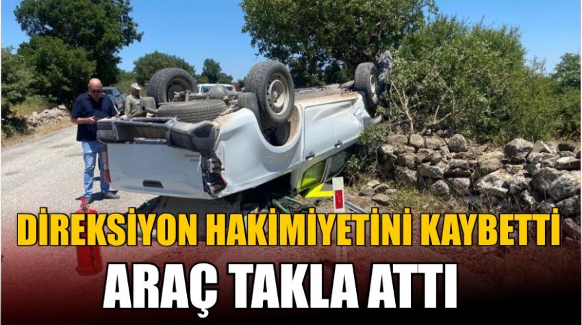 İvrindi’de İlginç Kaza Araç Ters Döndü