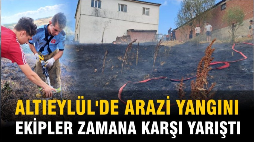 Altıeylül Kabakdere Mahallesi'nde Arazi Yangını Söndürüldü