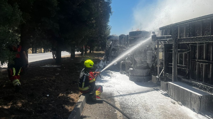 Balıkesir Çevreyolu’nda Kaza ve Yangın