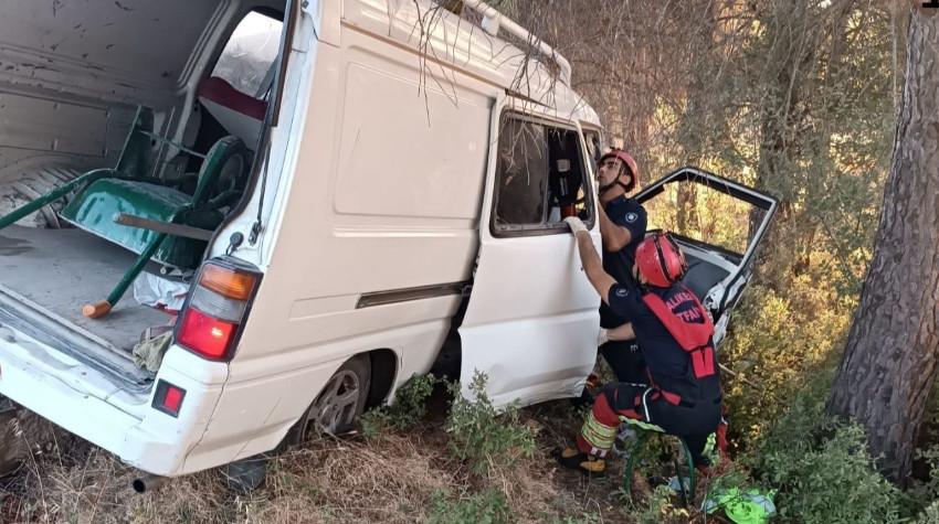 Panelvan Minibüs Ormanlık Alanda Ağaca Çarptı: 6 Yaralı